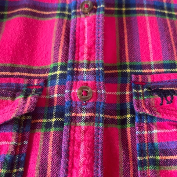Abercrombie & Fitch Women’s Pink Plaid Flannel Long Sleeve Button Down Shirt S - Picture 8 of 12